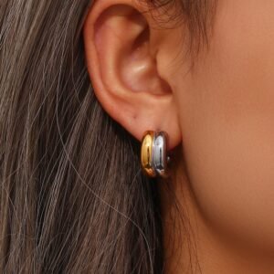 Aretes Dúo Plata y Oro